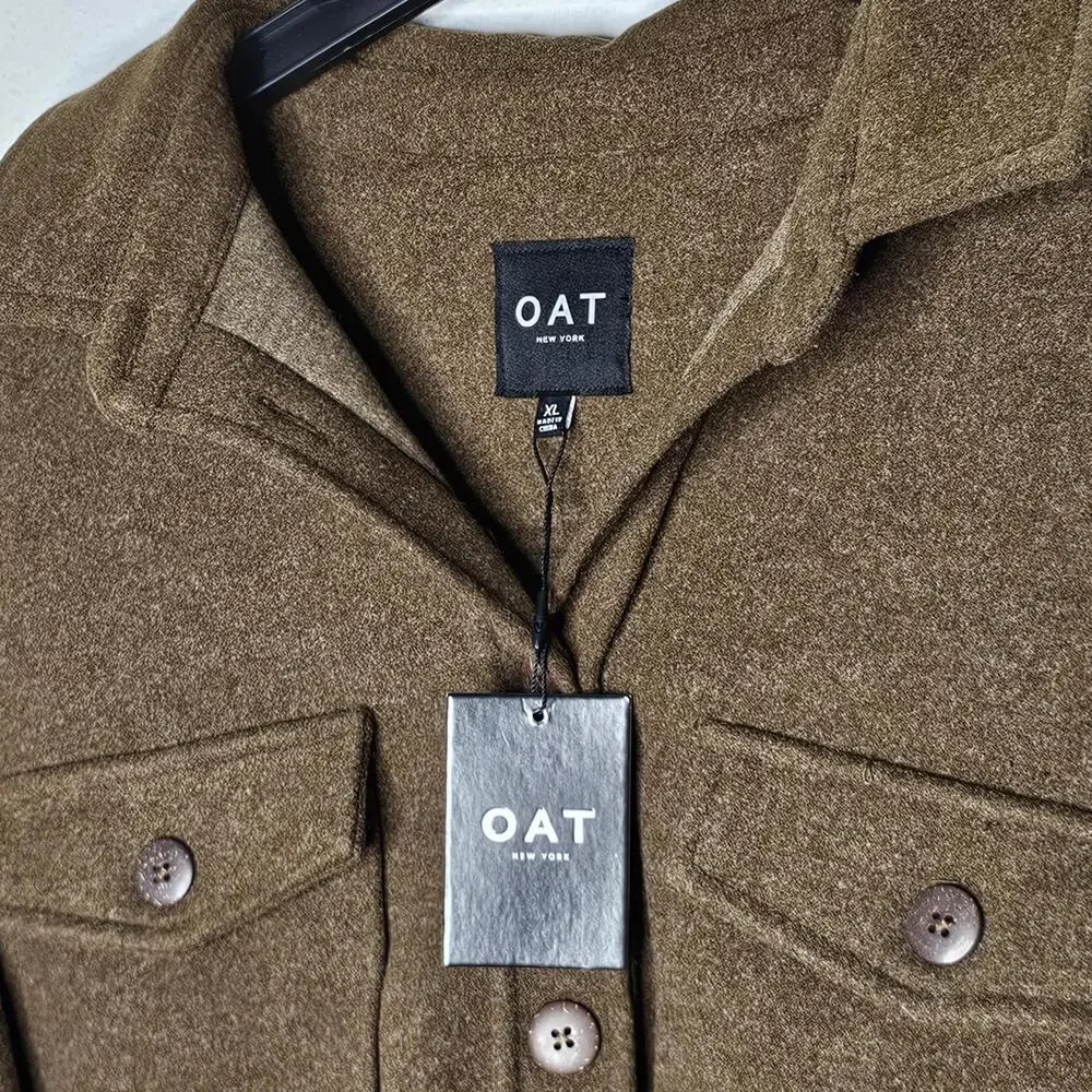 NWT OAT Women's Brown/Belted Shacket Coat Size XL